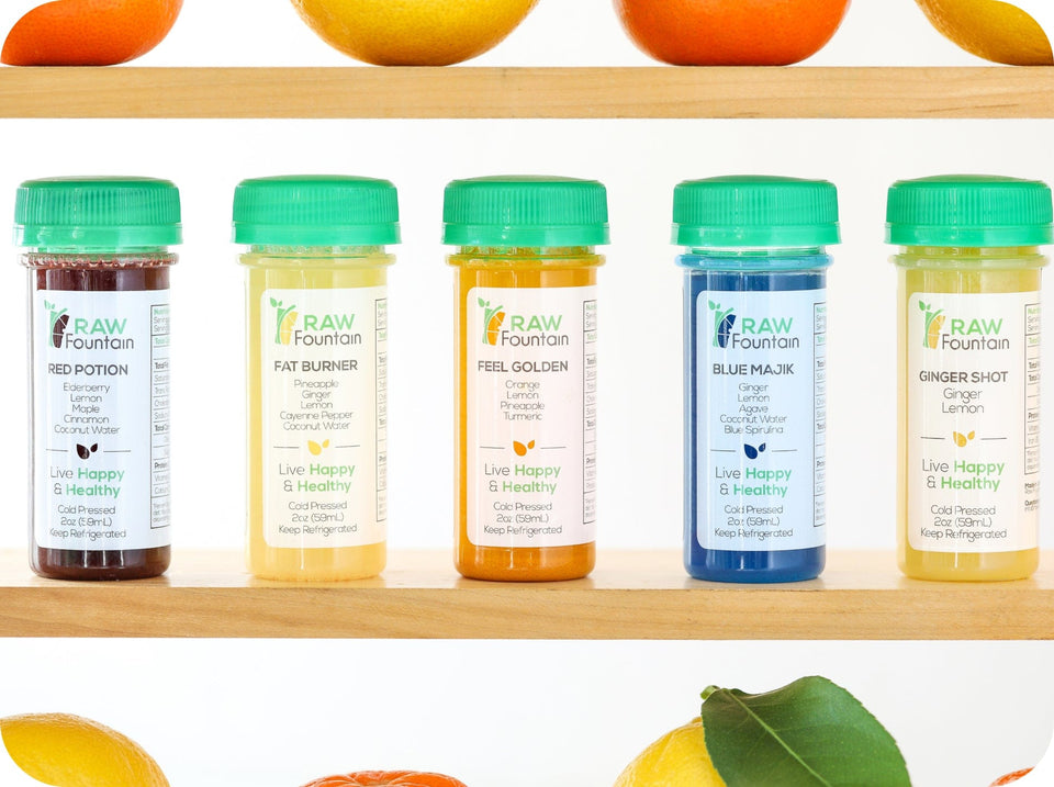 Shop Immunity Shots - Red Potion, Fat Burner, Feel Golden, Blue Majik, Ginger Shot